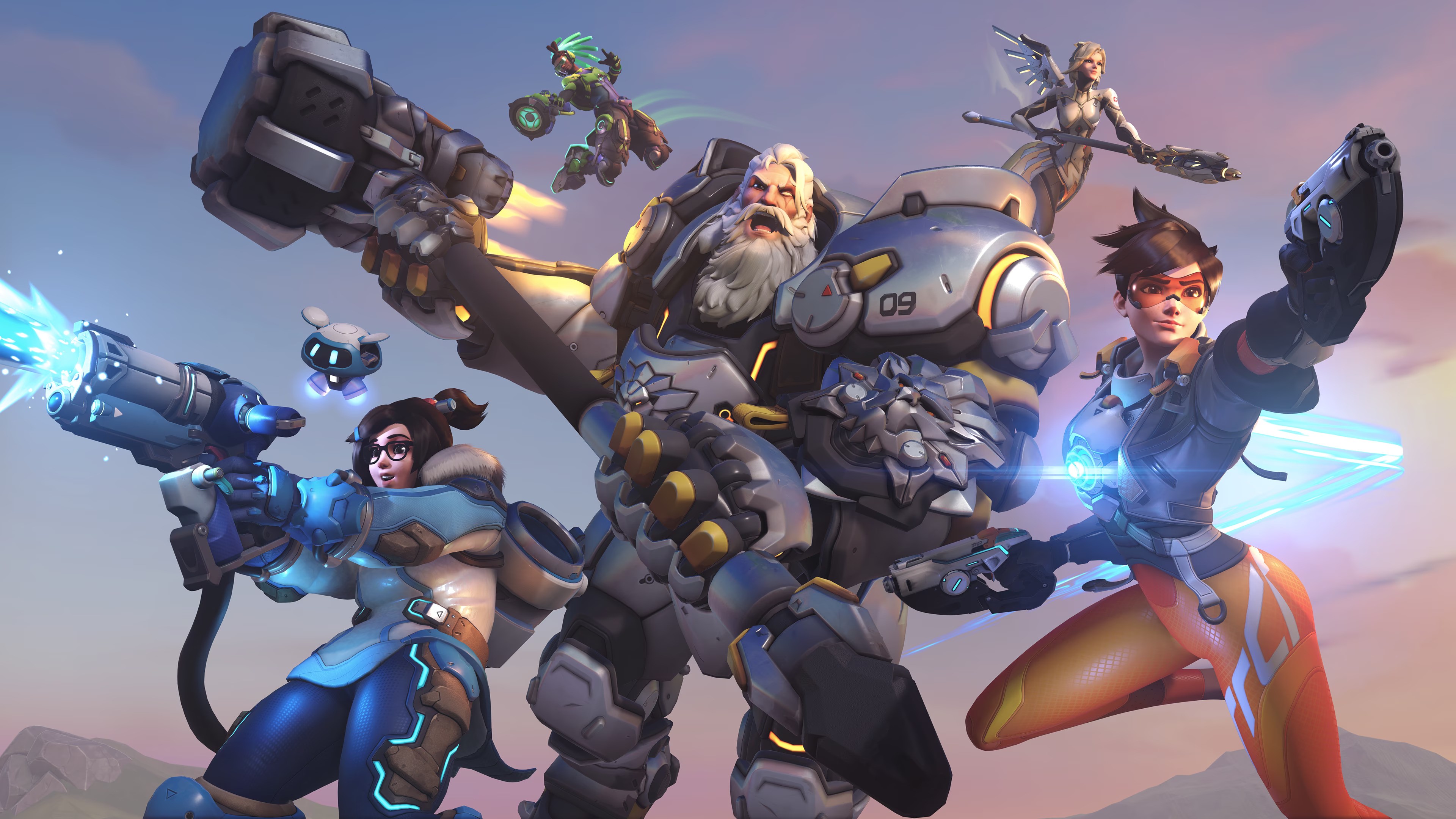 Overwatch characters featured in a dynamic scene from Heroes of the Storm