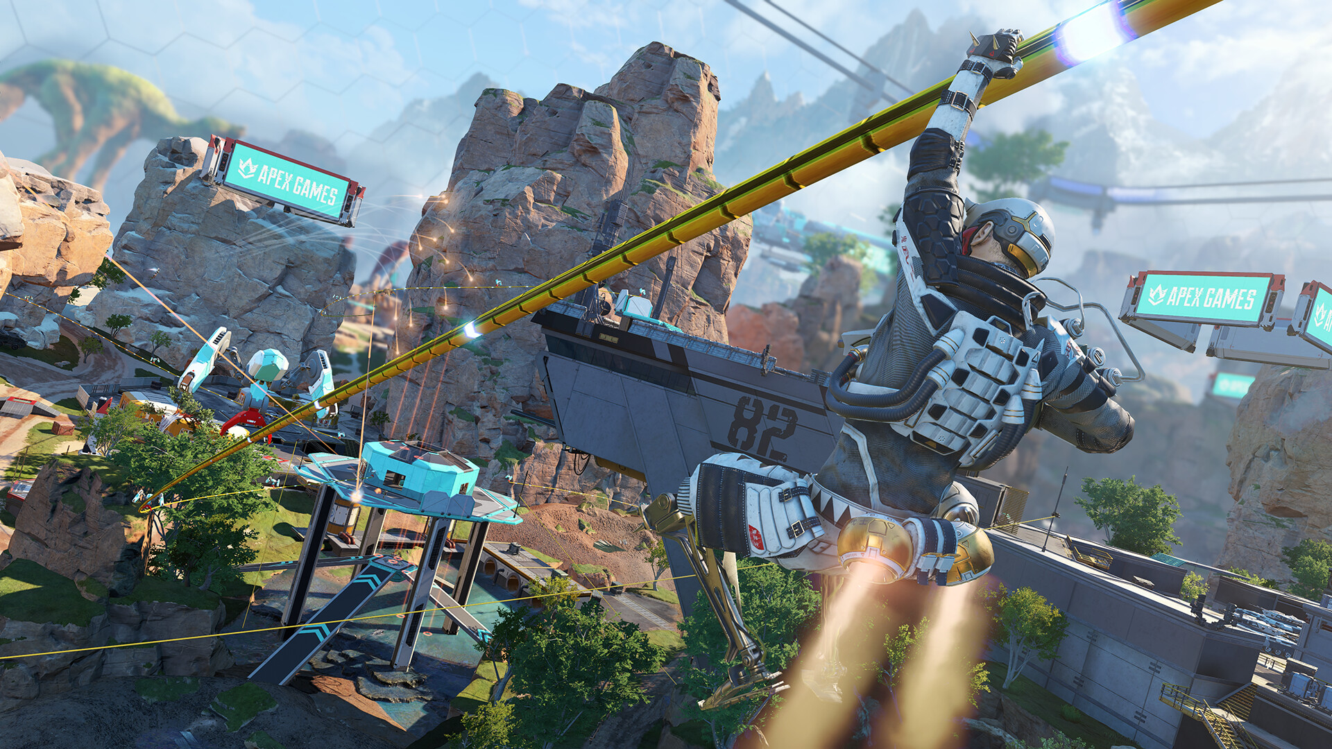 Image of the game Apex Legends, showing its vibrant characters