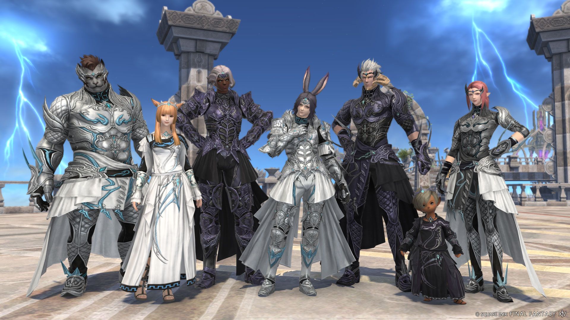 Image of Final Fantasy XIV showing landscapes and iconic characters in action